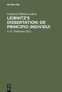 Vorderes Coverbild Leibnitz's Dissertation: De principio individui