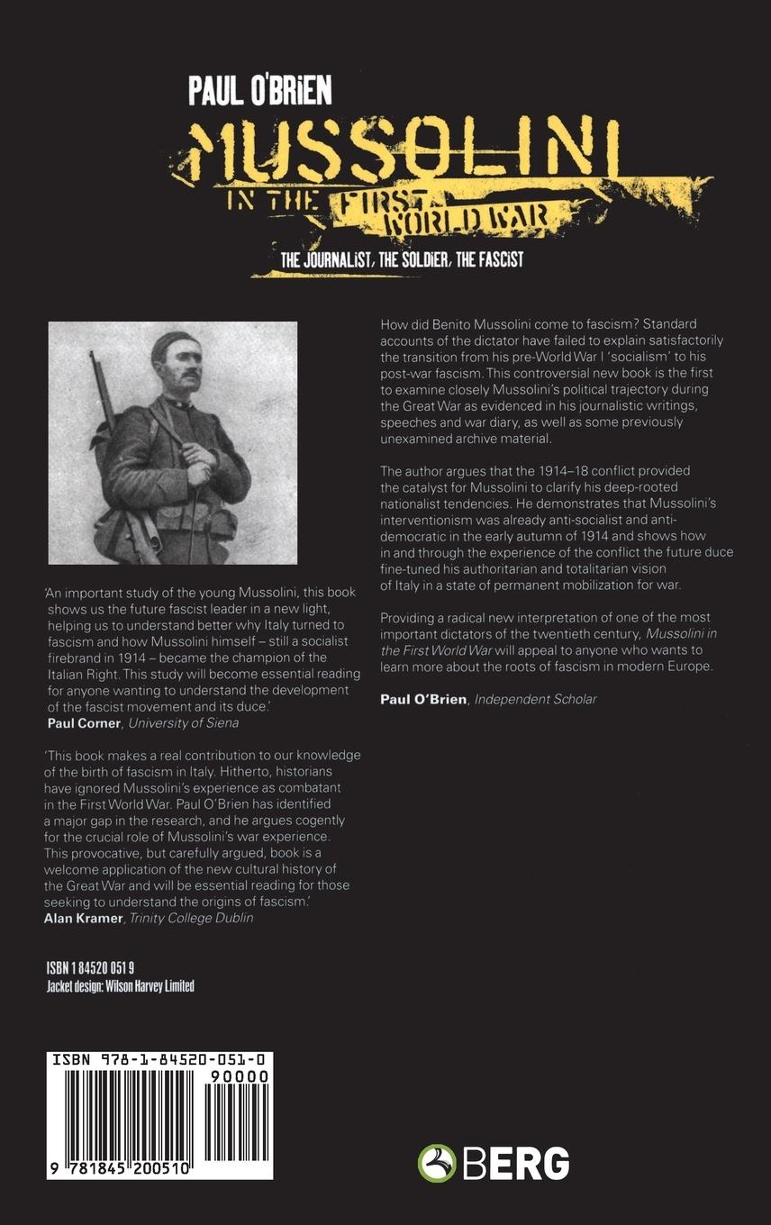 Rückseitencover Mussolini in the First World War