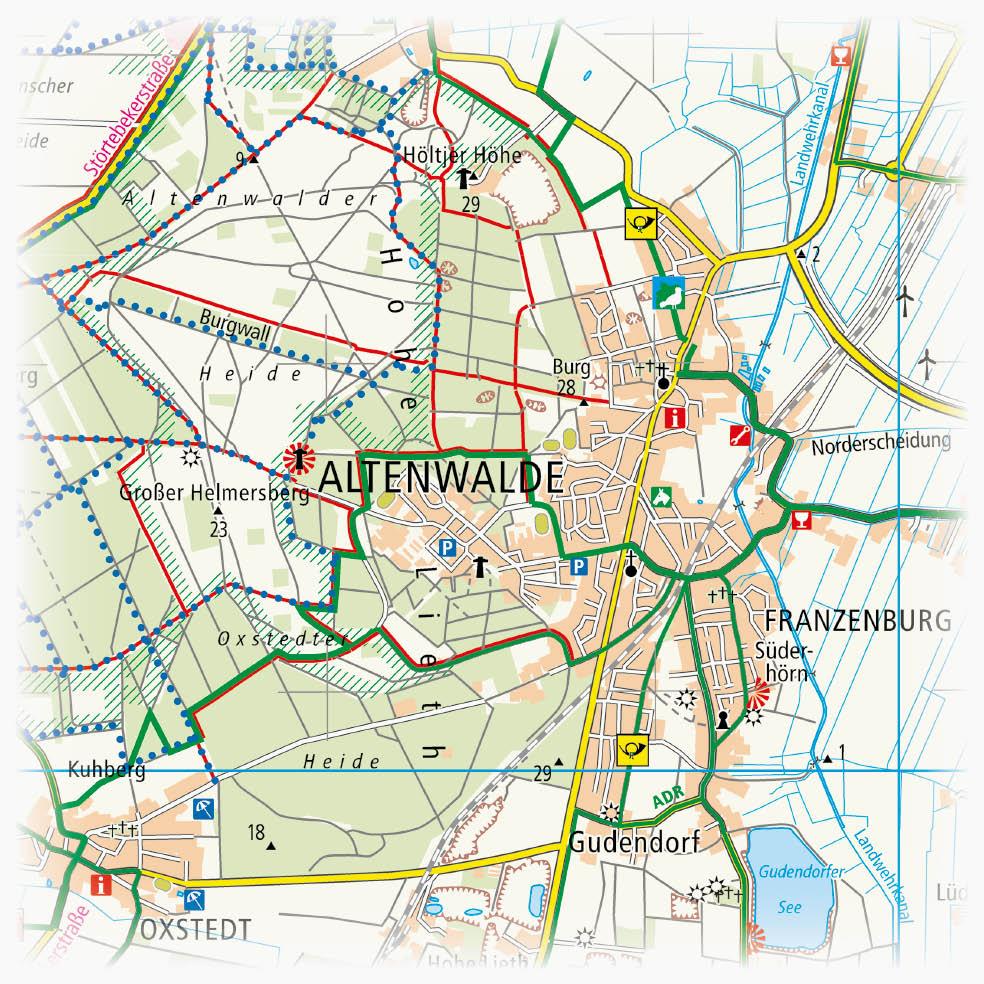 Beispielinhalt (Bild) Cuxhaven und umzu (mit Stadtplan) 1:60 000