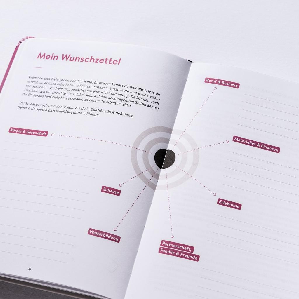 Beispielinhalt (Bild) DRANBLEIBEN Erfolgsjournal, Beachy Rosé