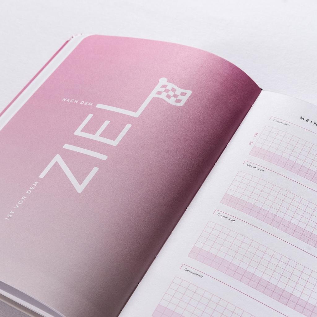 Beispielinhalt (Bild) DRANBLEIBEN Erfolgsjournal, Beachy Rosé