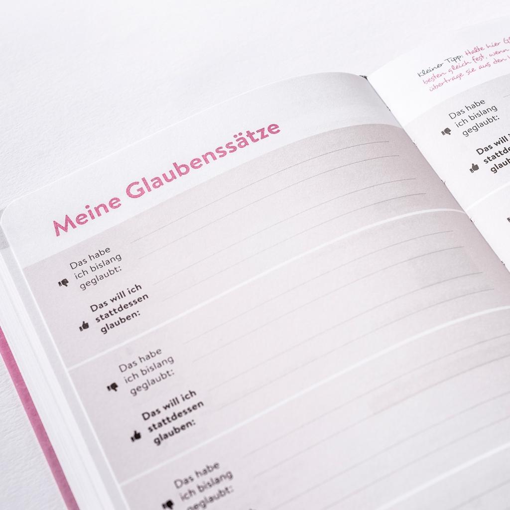 Beispielinhalt (Bild) DRANBLEIBEN Erfolgsjournal, Beachy Rosé