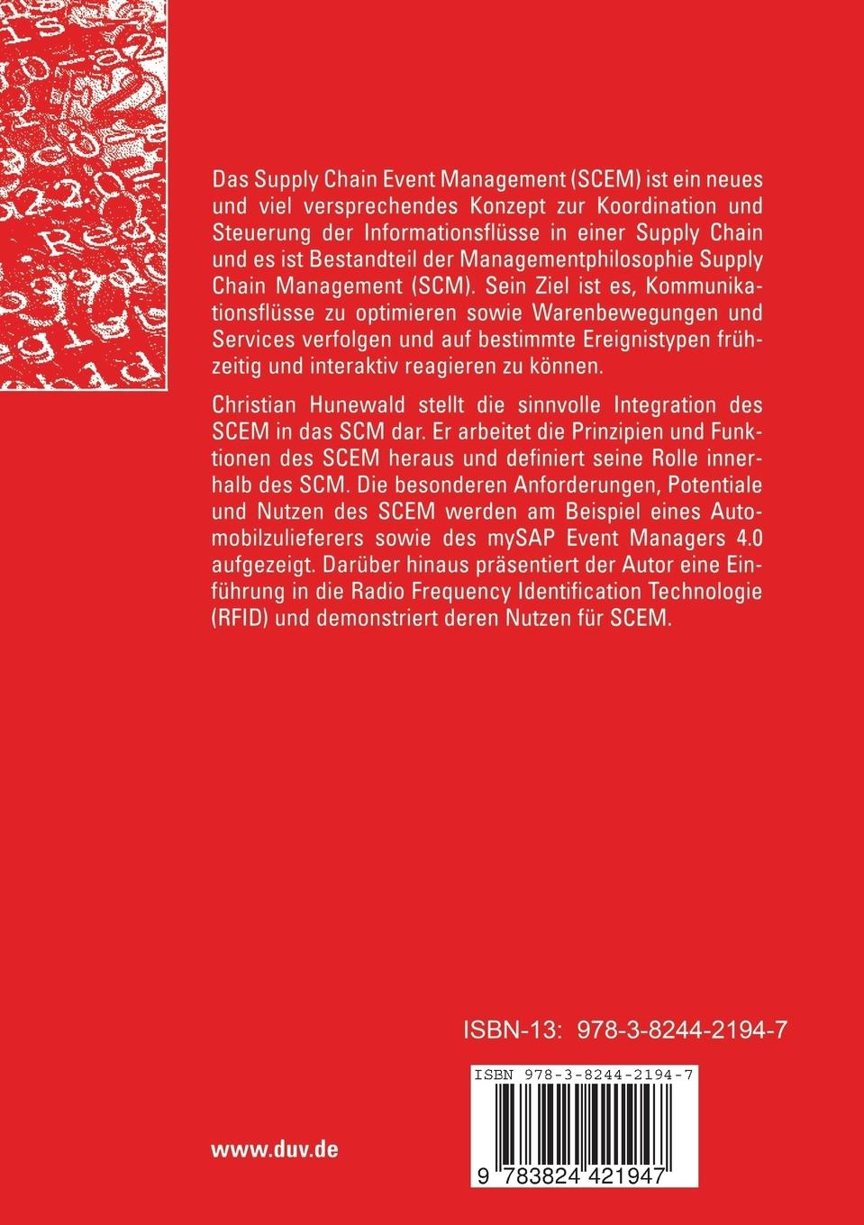 Rückseitencover Supply Chain Event Management