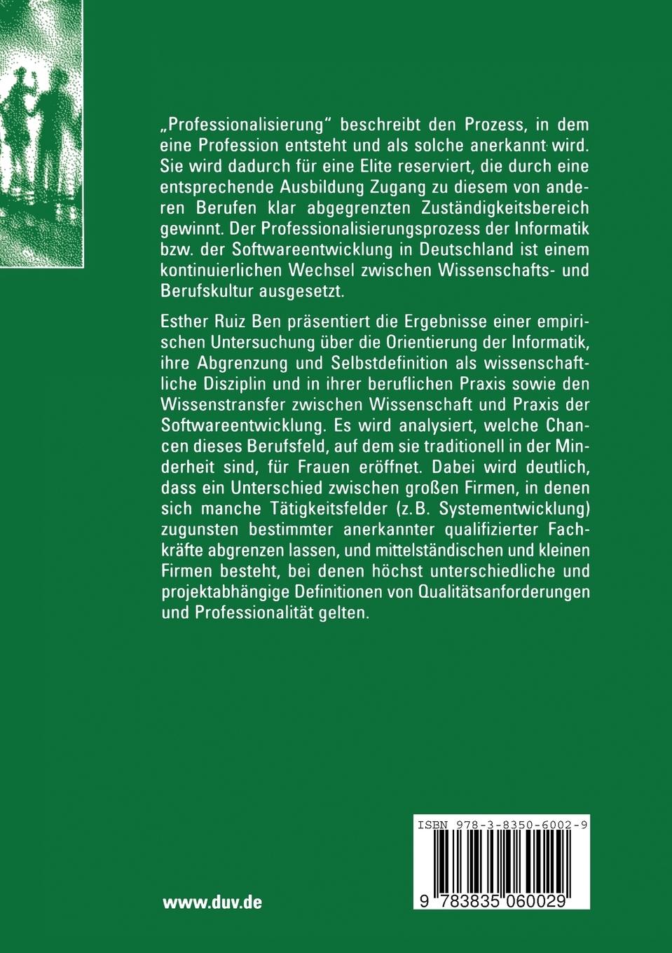 Rückseitencover Professionalisierung der Informatik