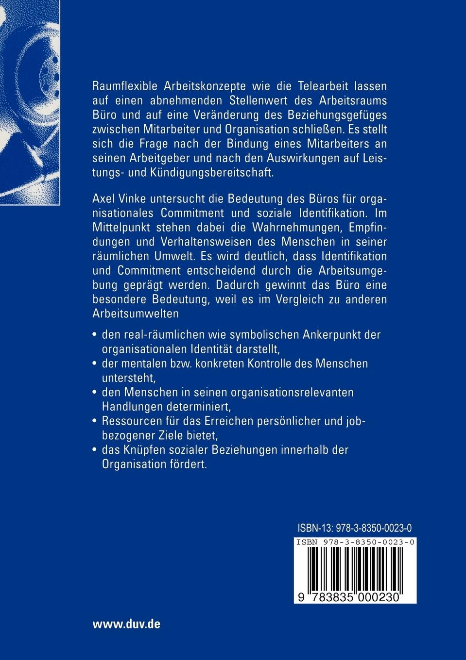Rückseitencover Virtuelle Arbeitsstrukturen und organisationales Commitment