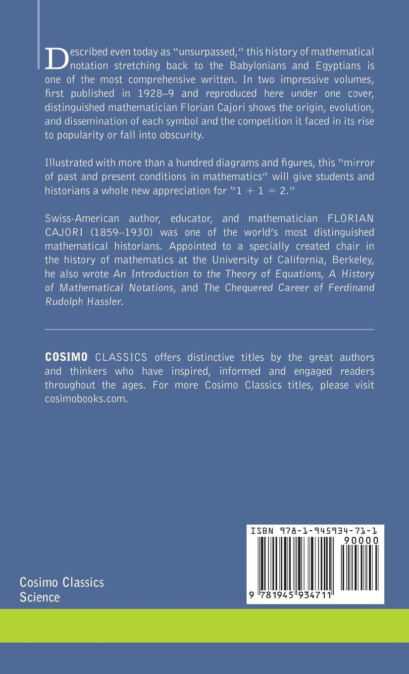 Rückseitencover History of Mathematical Notations (Two Volume in One)