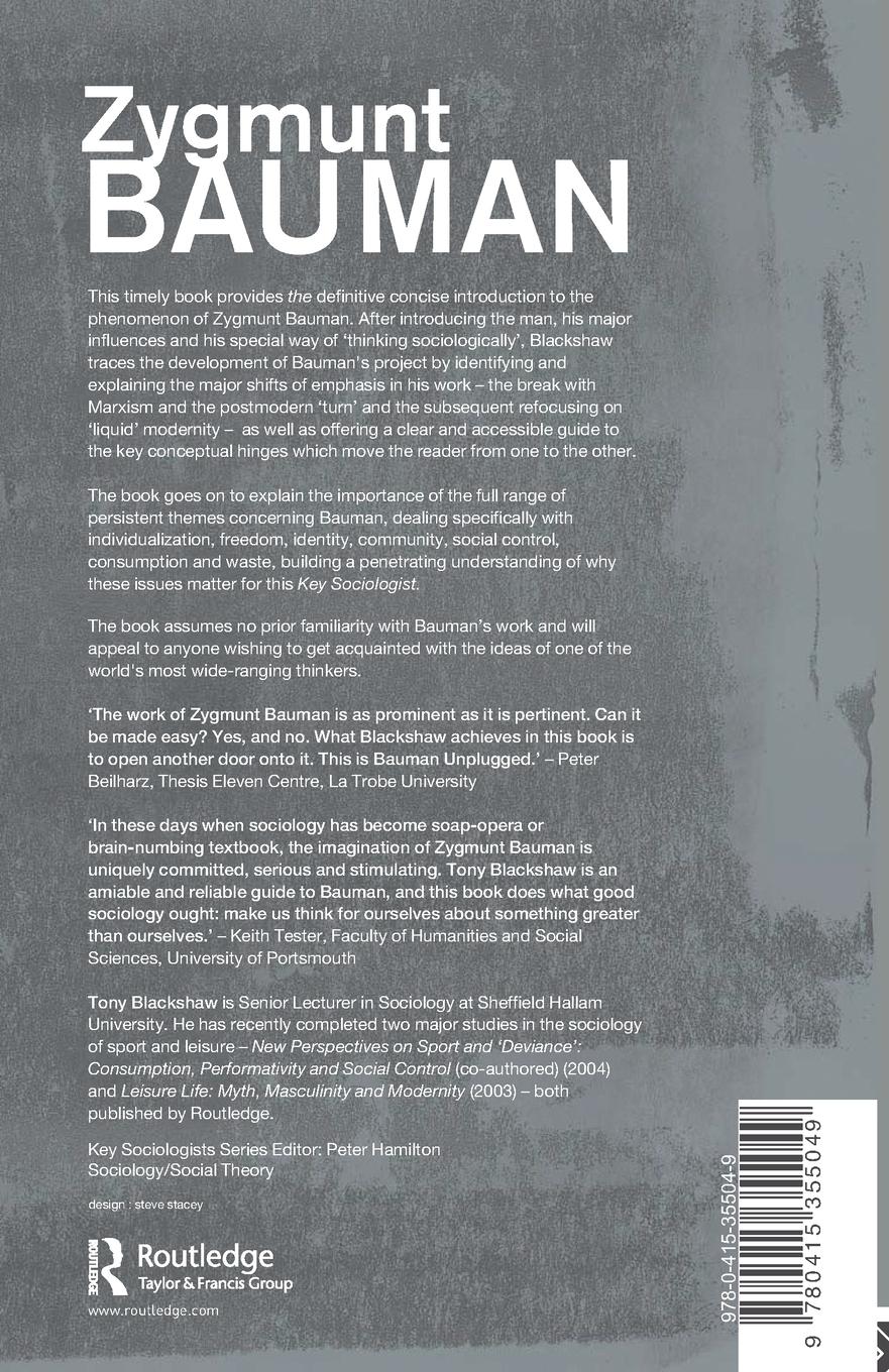 Rückseitencover Zygmunt Bauman