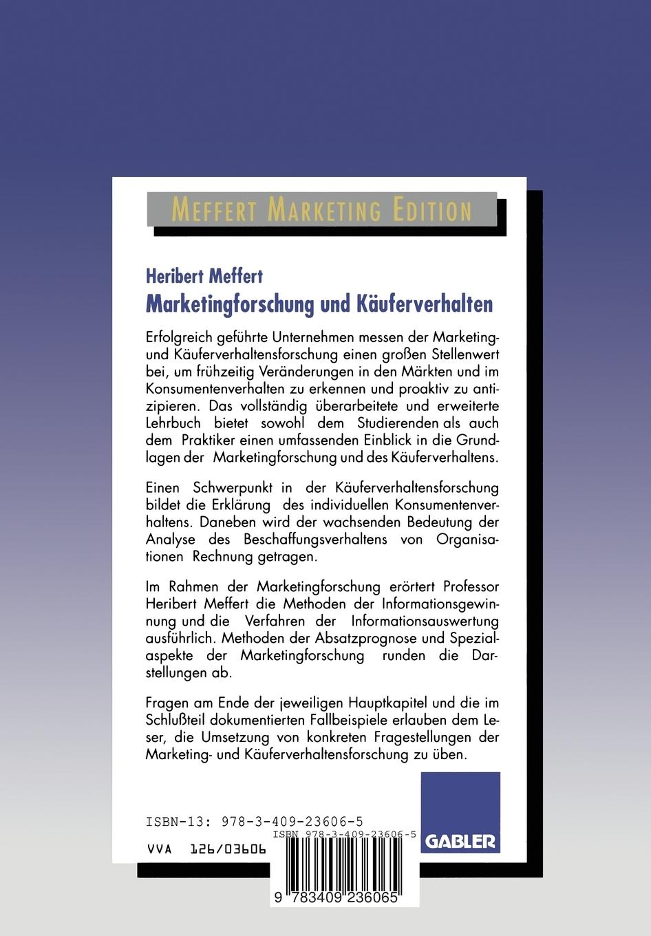 Rückseitencover Marketingforschung und Käuferverhalten