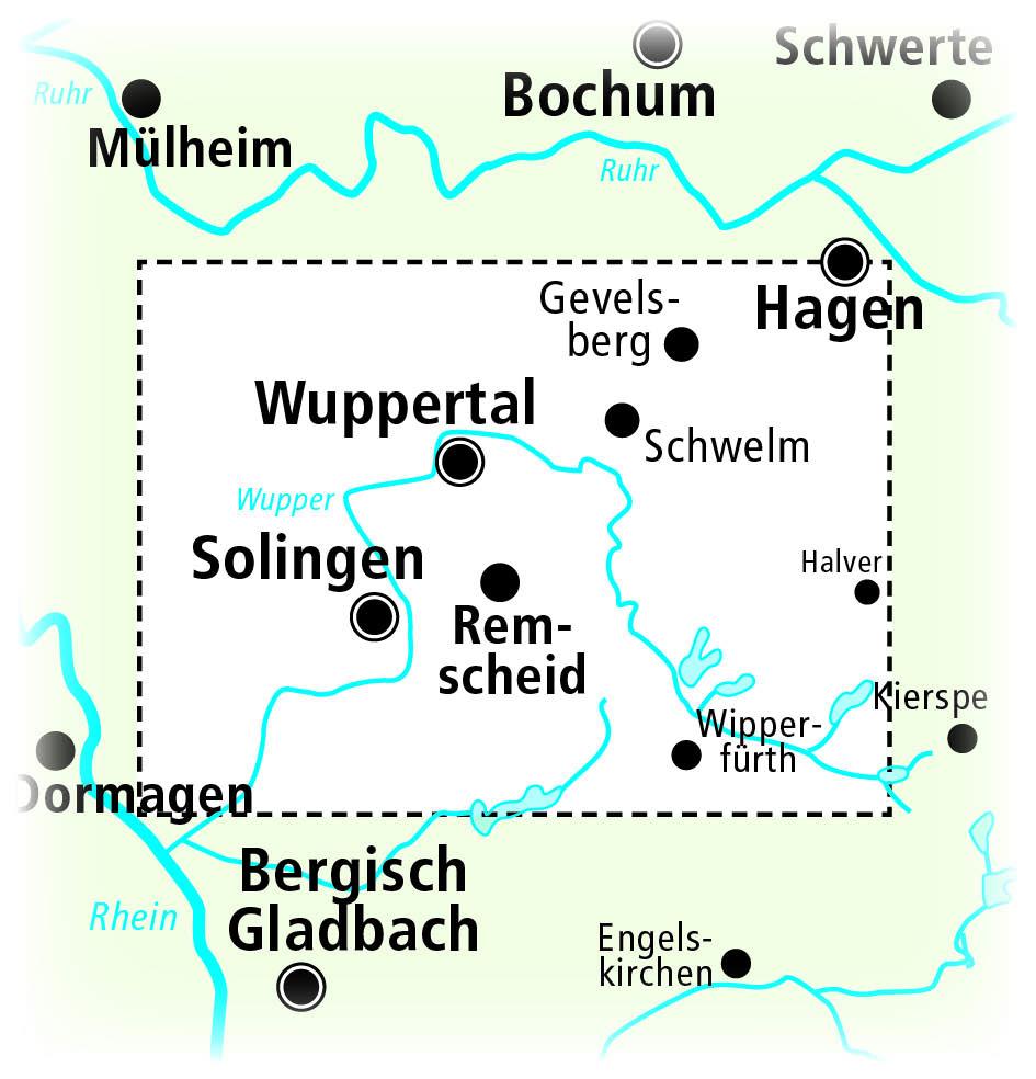 Beispielinhalt (Bild) Wuppertal - Bergisches Land, Solingen - Remscheid 1:50 000