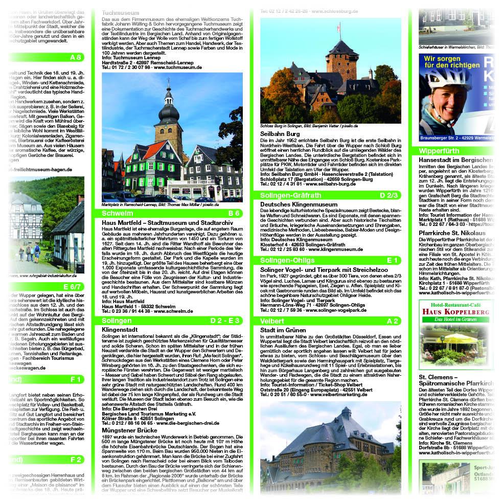 Beispielinhalt (Bild) Wuppertal - Bergisches Land, Solingen - Remscheid 1:50 000
