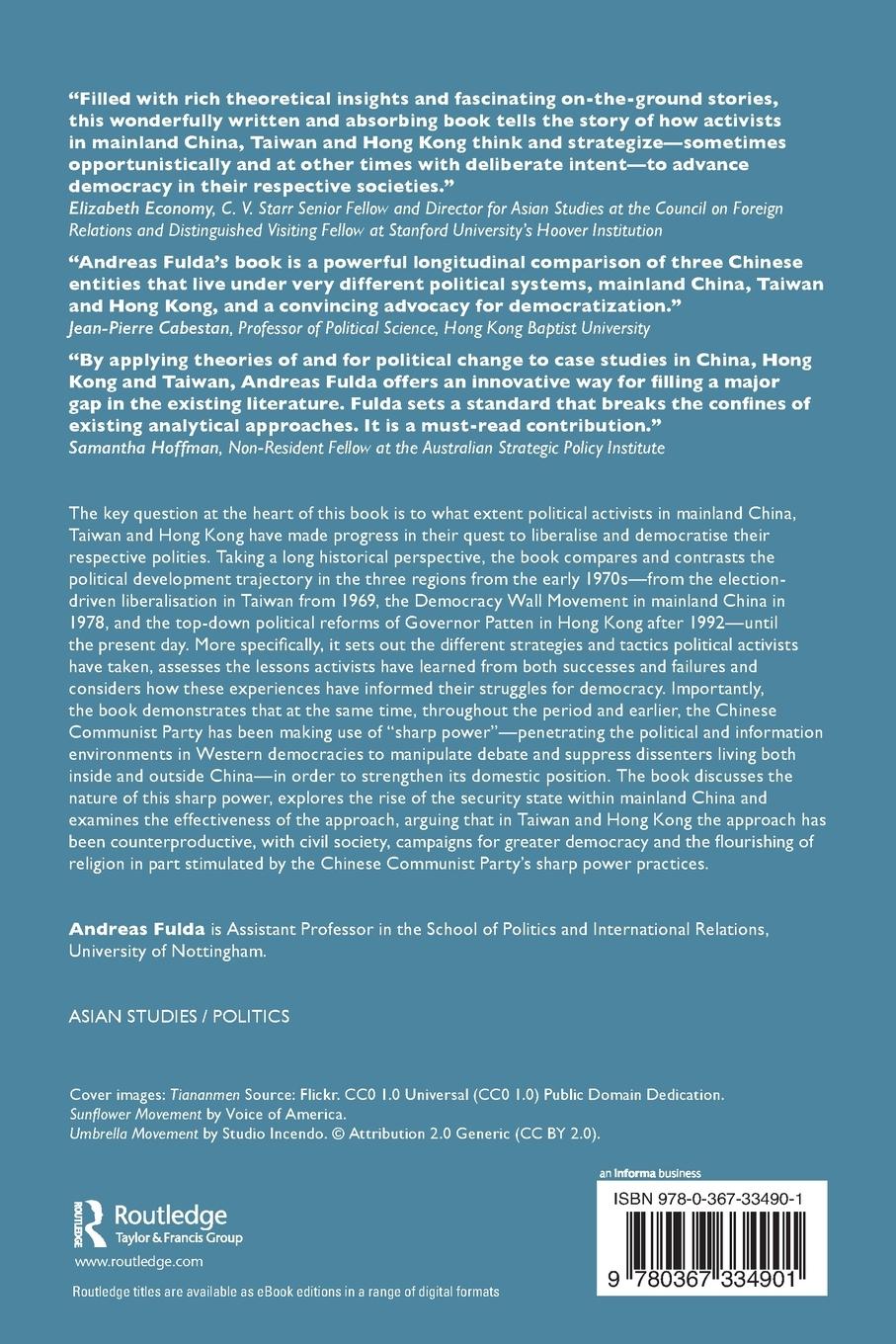 Rückseitencover The Struggle for Democracy in Mainland China, Taiwan and Hong Kong