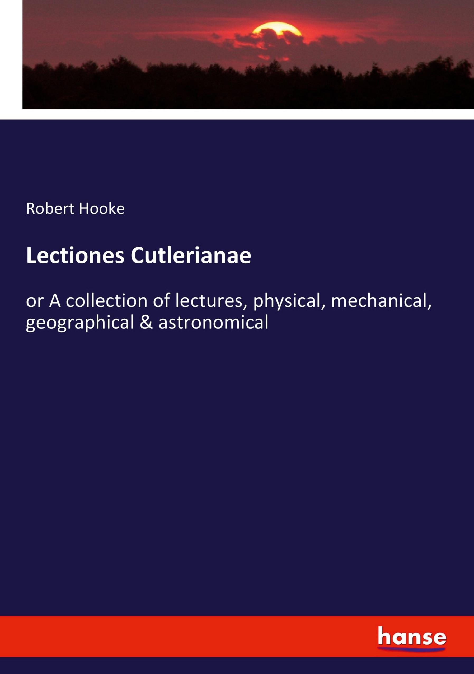 Vorderes Coverbild Lectiones Cutlerianae