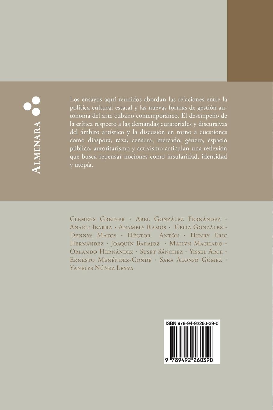 Rückseitencover Pan fresco. Textos críticos en torno al arte cubano