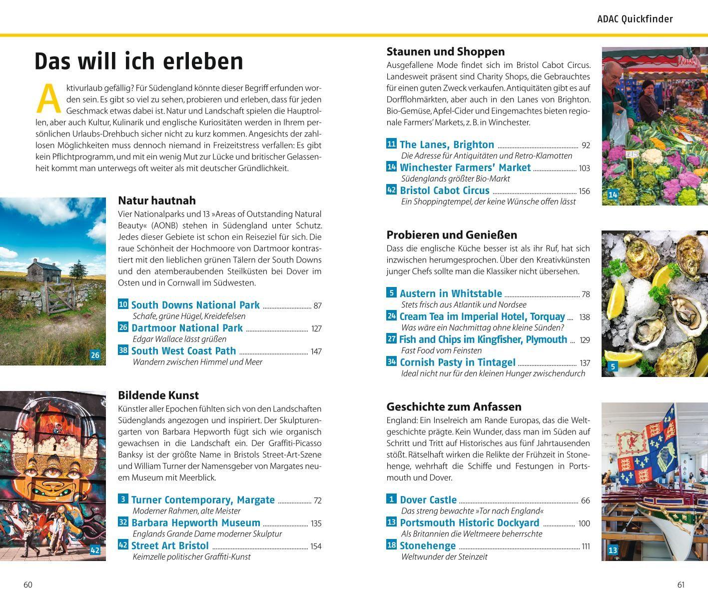 Beispielinhalt (Bild) ADAC Reiseführer plus Südengland