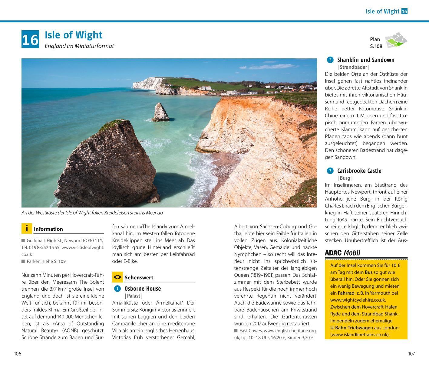 Beispielinhalt (Bild) ADAC Reiseführer plus Südengland