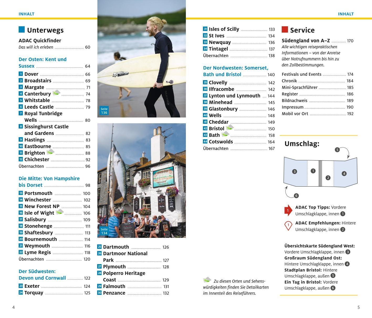 Beispielinhalt (Bild) ADAC Reiseführer plus Südengland