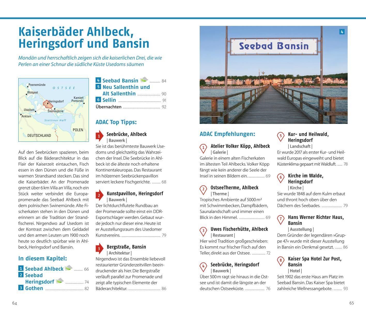 Beispielinhalt (Bild) ADAC Reiseführer plus Usedom