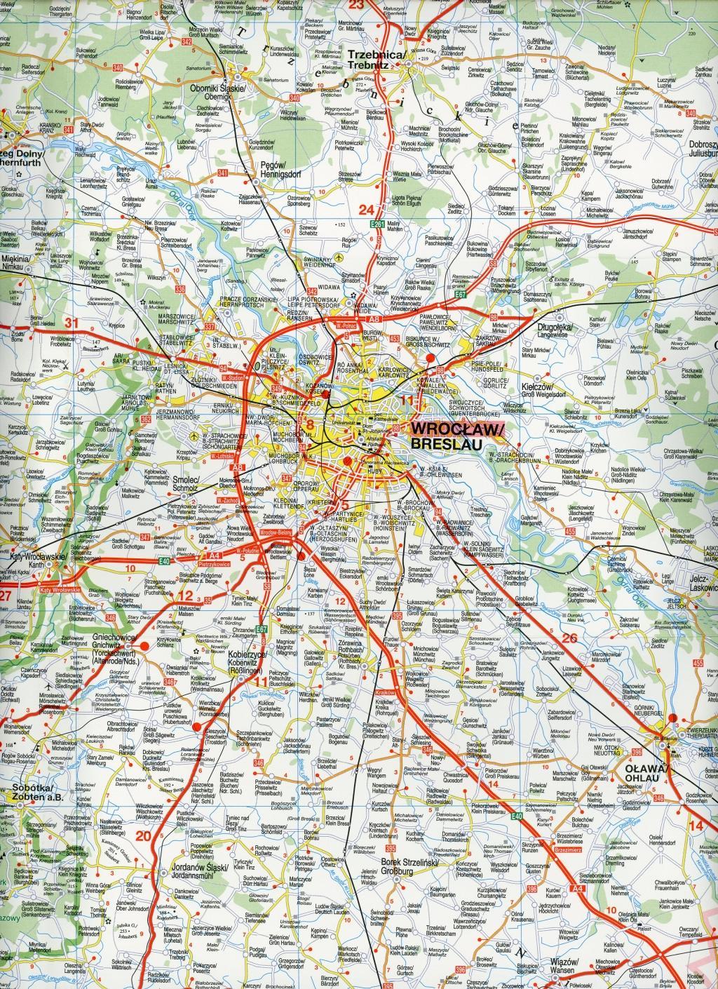 Beispielinhalt (Bild) Höfer Polen PL006 Mittelschlesien - Fraustadt /Breslau /Oppeln/1 : 200 000