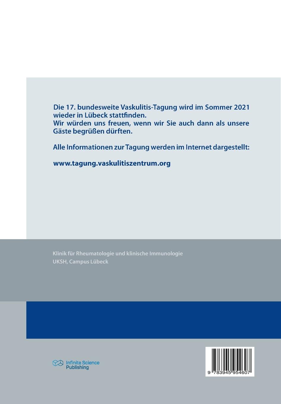 Rückseitencover Vaskulitis-Tagung für Patienten, Angehörige, Ärzte und medizinisches Fachpersonal