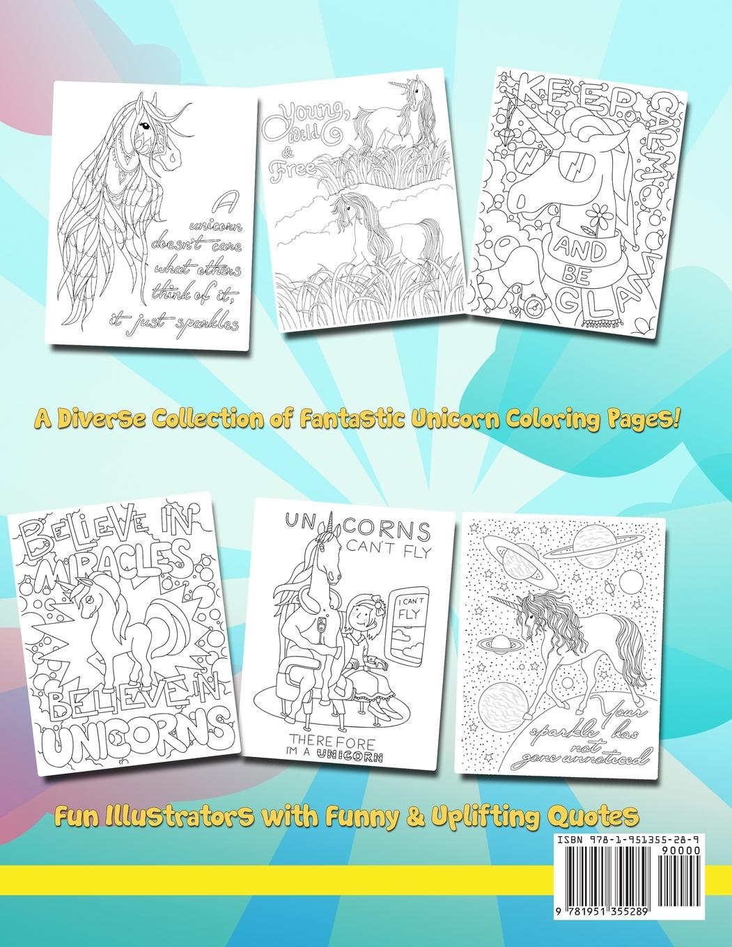Rückseitencover Unicorn Coloring Book for Kids Ages 4-8