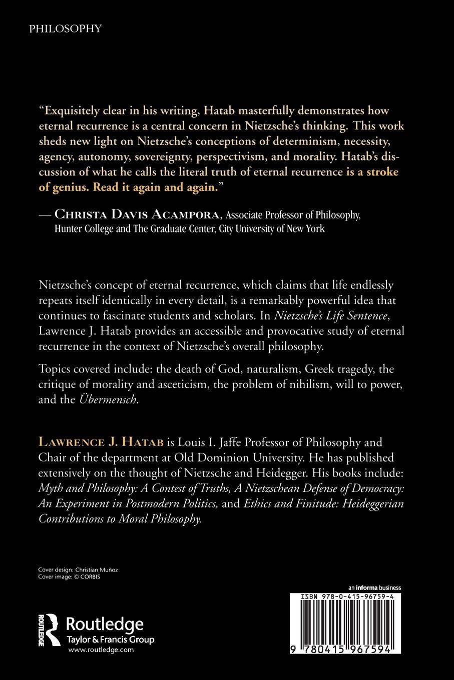 Rückseitencover Nietzsche's Life Sentence