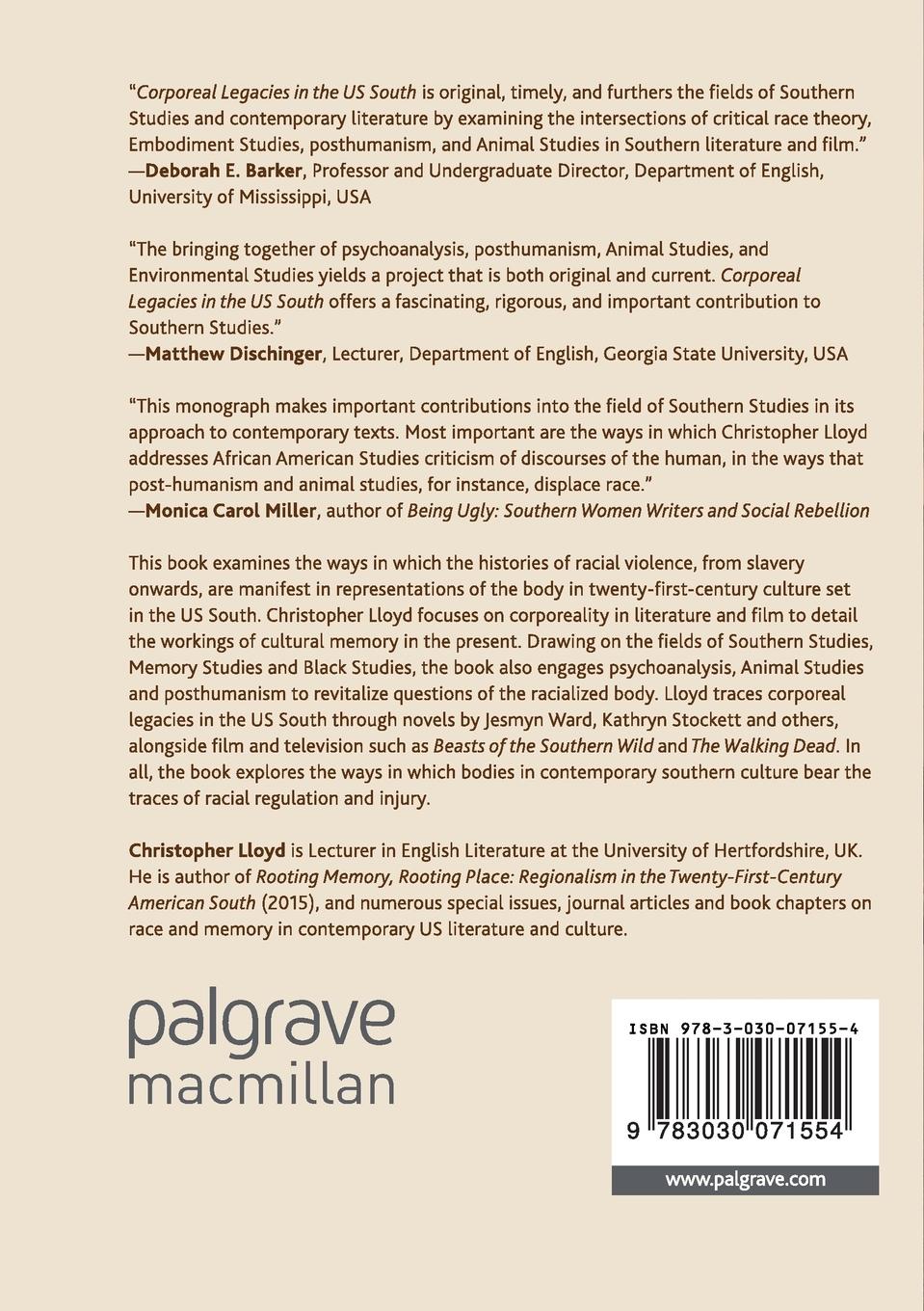 Rückseitencover Corporeal Legacies in the US South