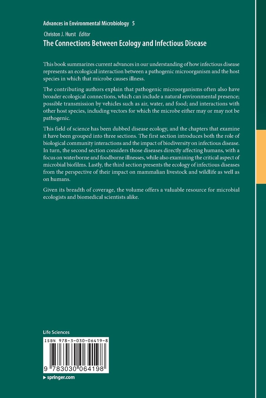 Rückseitencover The Connections Between Ecology and Infectious Disease