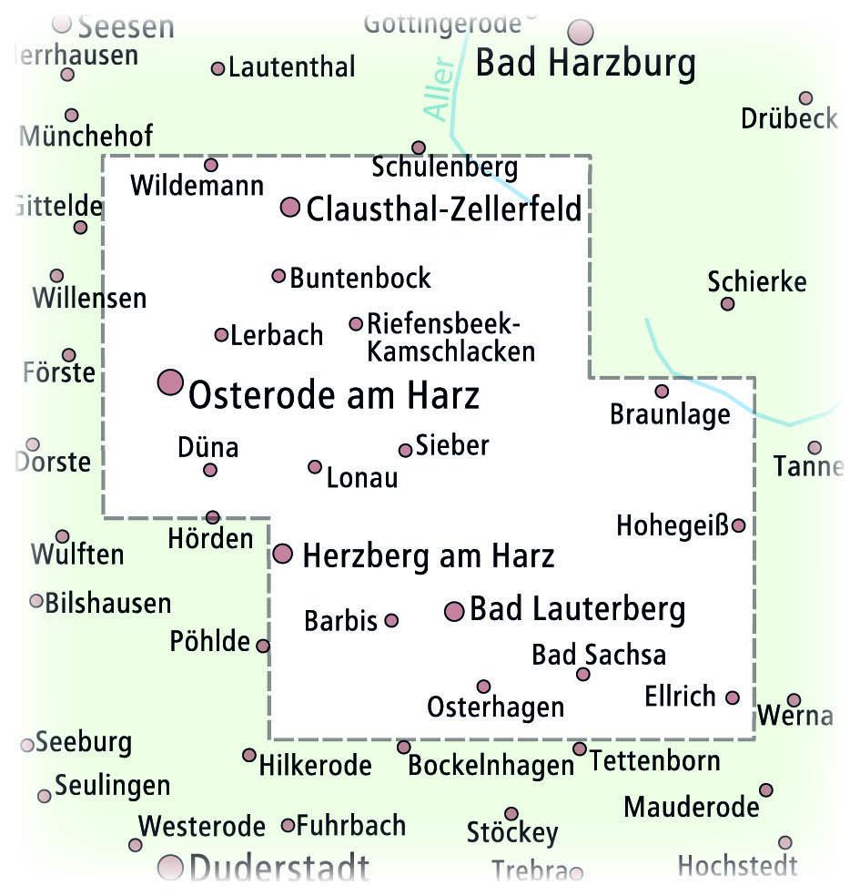 Beispielinhalt (Bild) Harzer BaudenSteig, Bad Lauterberg, Bad Sachsa, Herzberg, Osterode, Bad Grund 1:30 000