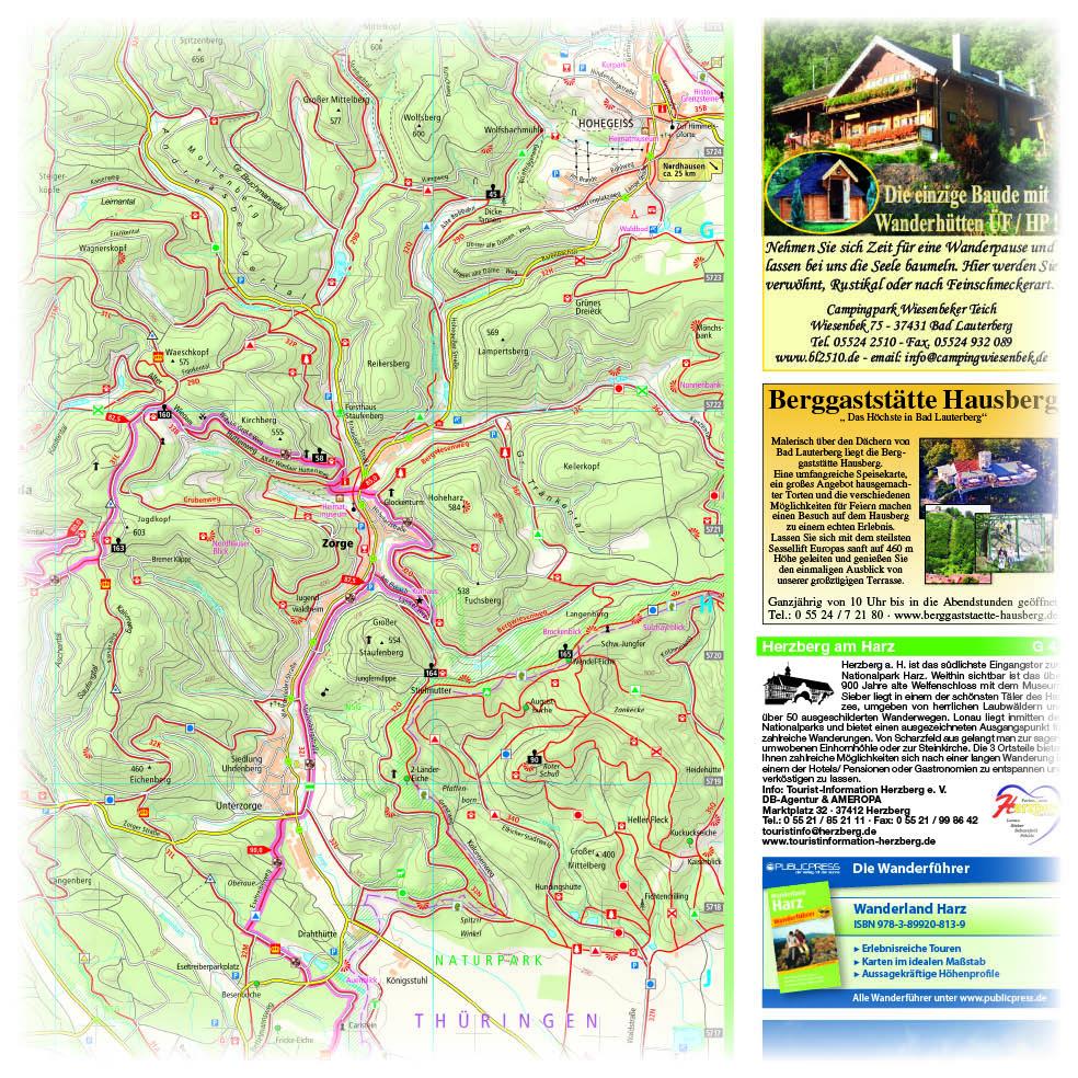 Beispielinhalt (Bild) Harzer BaudenSteig, Bad Lauterberg, Bad Sachsa, Herzberg, Osterode, Bad Grund 1:30 000