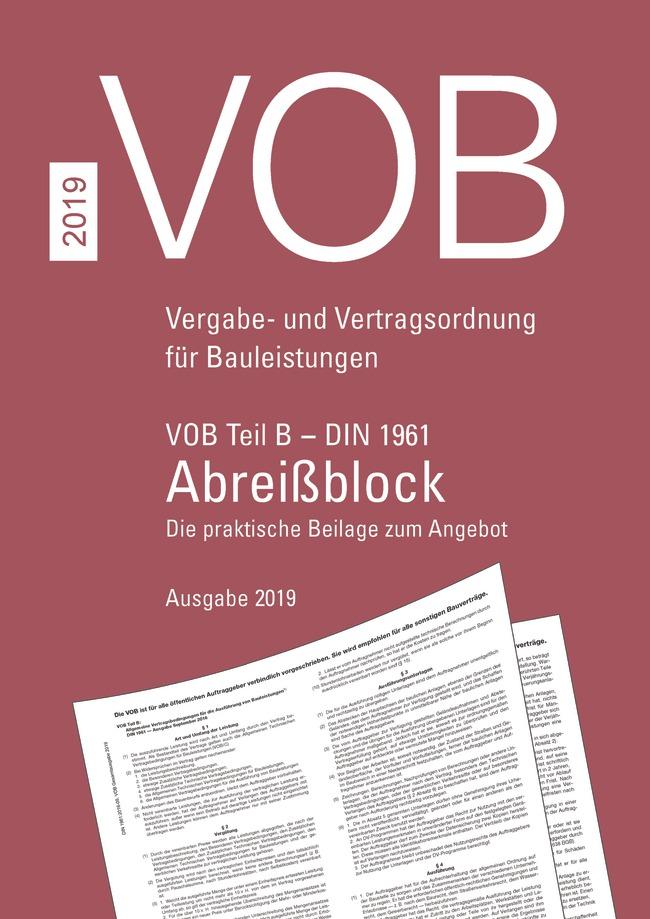 Vorderes Coverbild VOB Teil B - DIN 1961 - Abreißblock