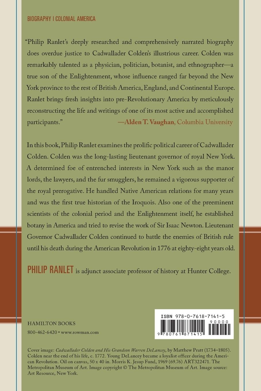 Rückseitencover Cadwallader Colden, 1688-1776