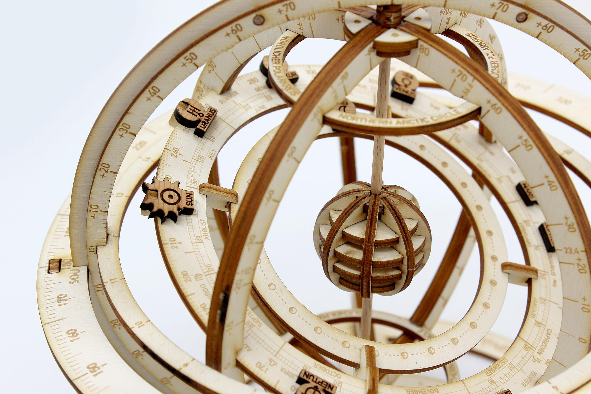 Beispielinhalt (Bild) Bausatz Armillarsphäre