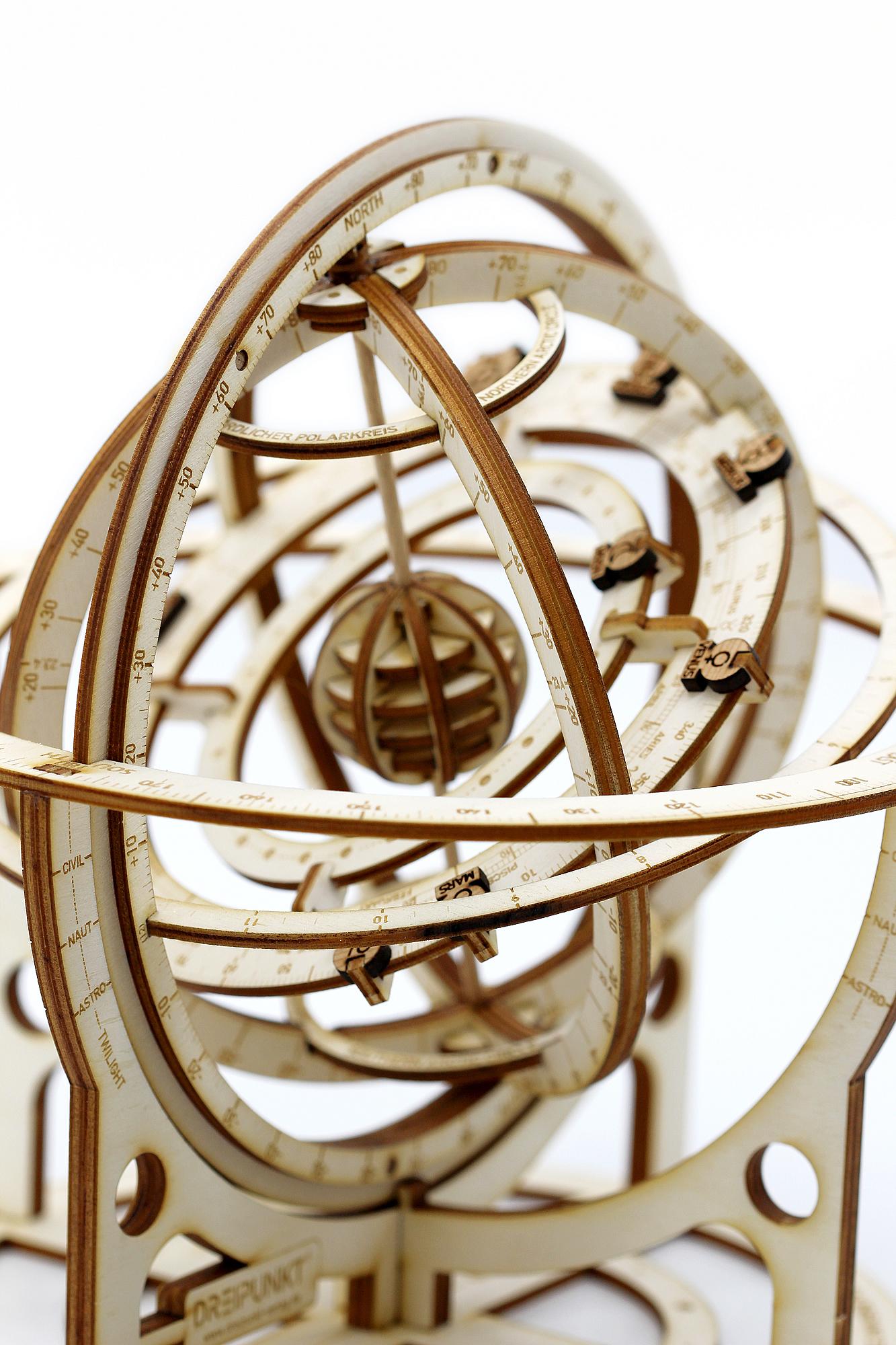 Beispielinhalt (Bild) Bausatz Armillarsphäre