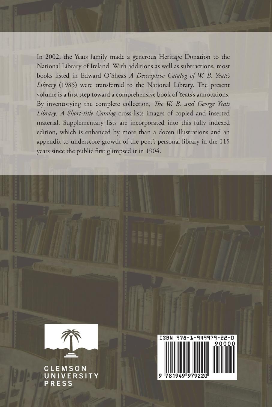 Rückseitencover W. B. and George Yeats Library