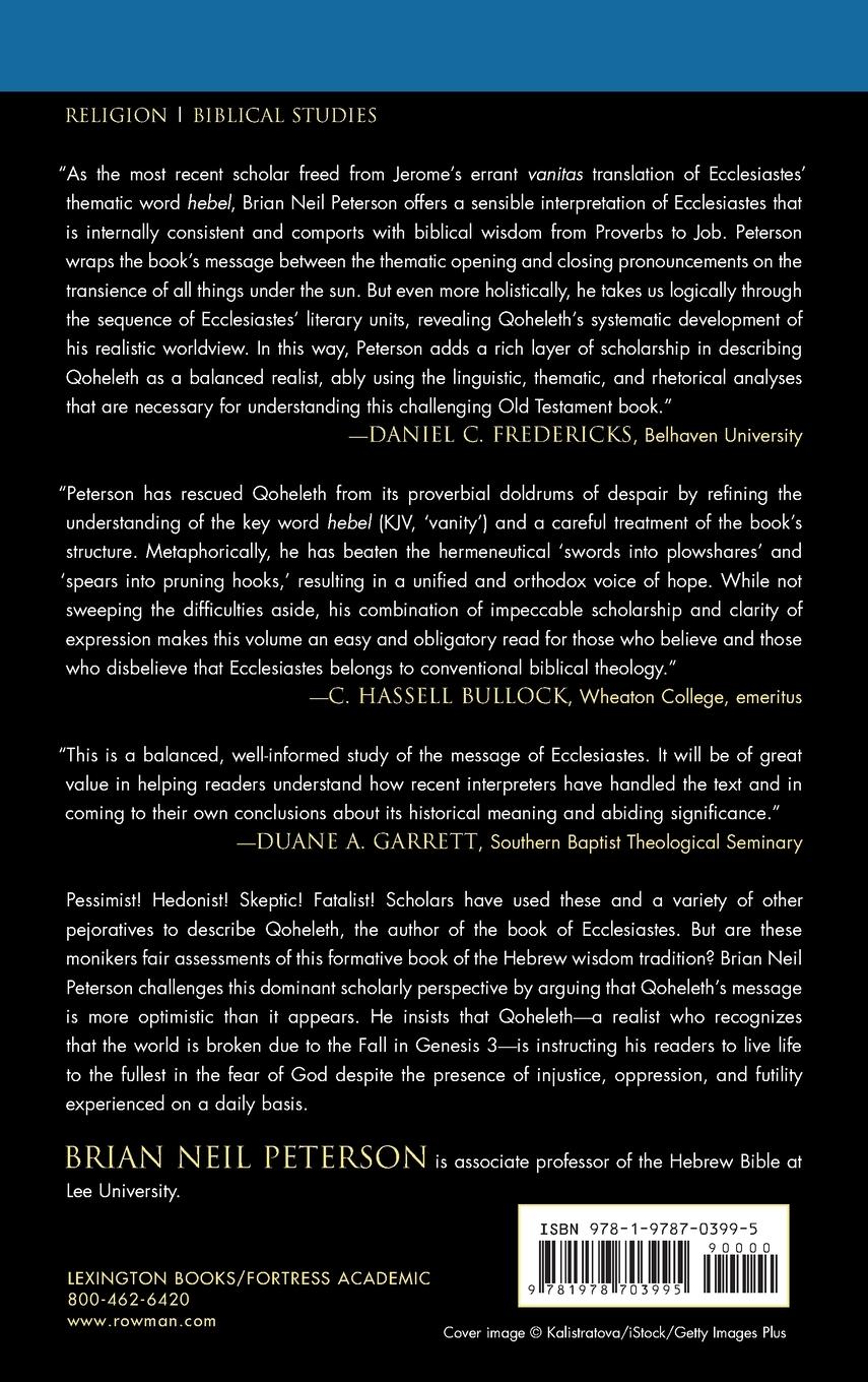 Rückseitencover Qoheleth's Hope