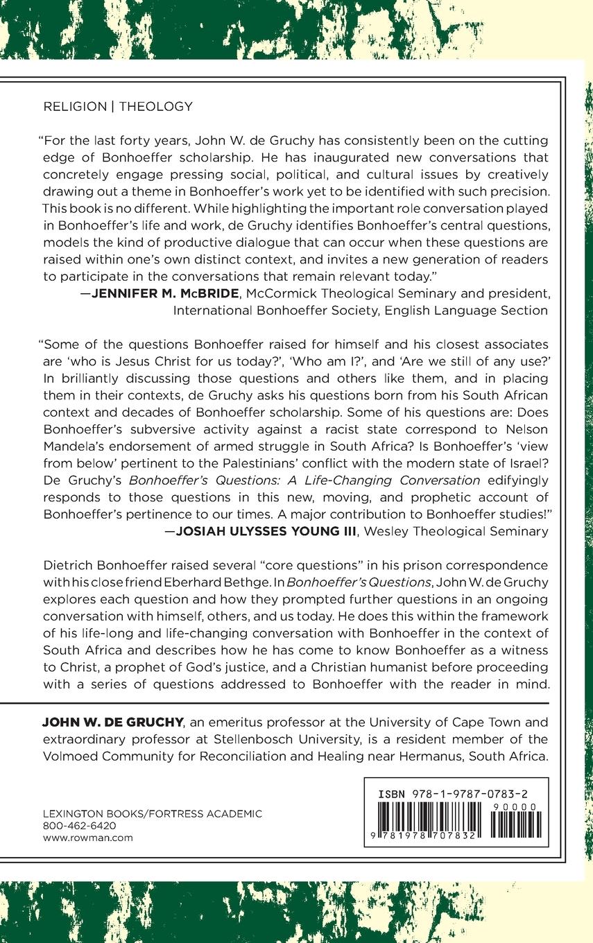 Rückseitencover Bonhoeffer's Questions