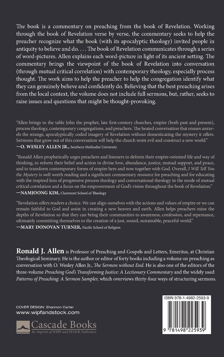 Rückseitencover I Will Tell You the Mystery