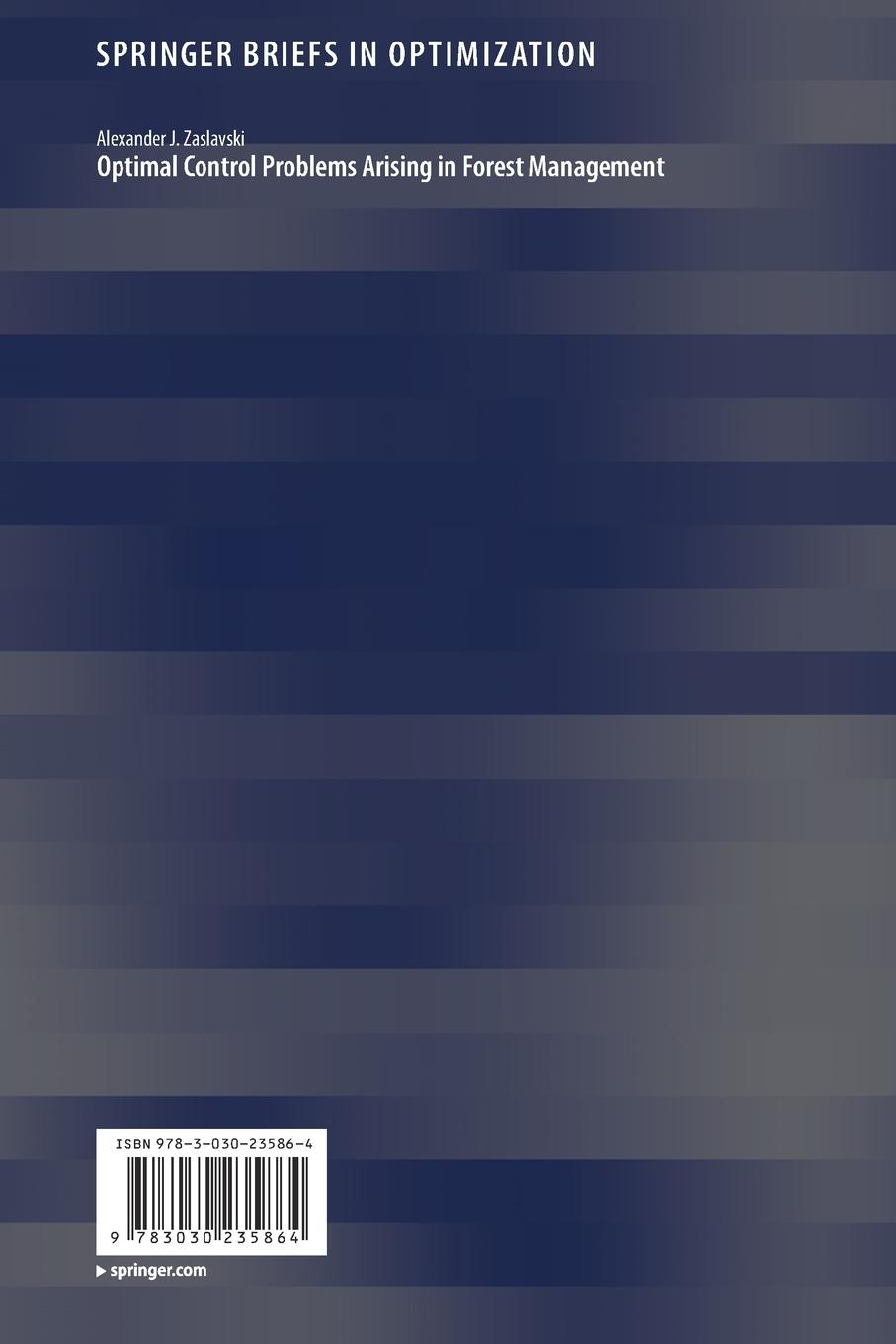 Rückseitencover Optimal Control Problems Arising in Forest Management
