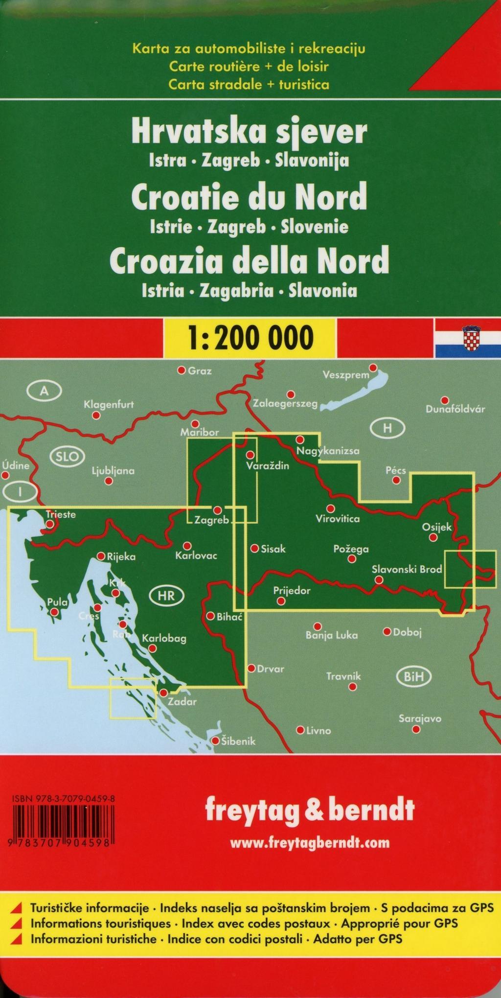 Beispielinhalt (Bild) Kroatien Nord 1 : 200 000. Autokarte