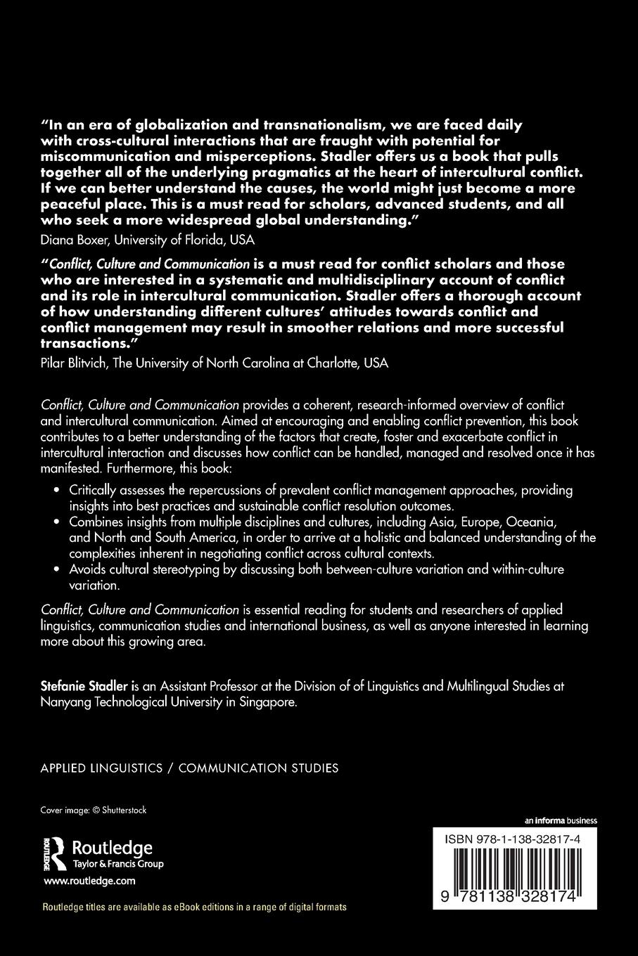 Rückseitencover Conflict, Culture and Communication