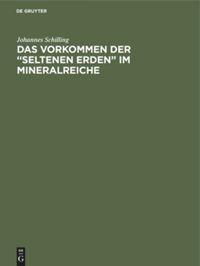 Vorderes Coverbild Das Vorkommen der "seltenen Erden" im Mineralreiche