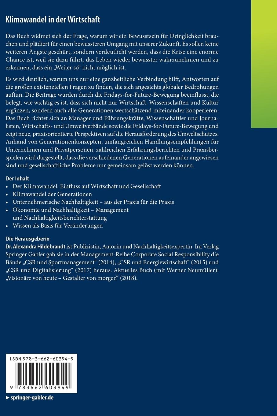 Rückseitencover Klimawandel in der Wirtschaft