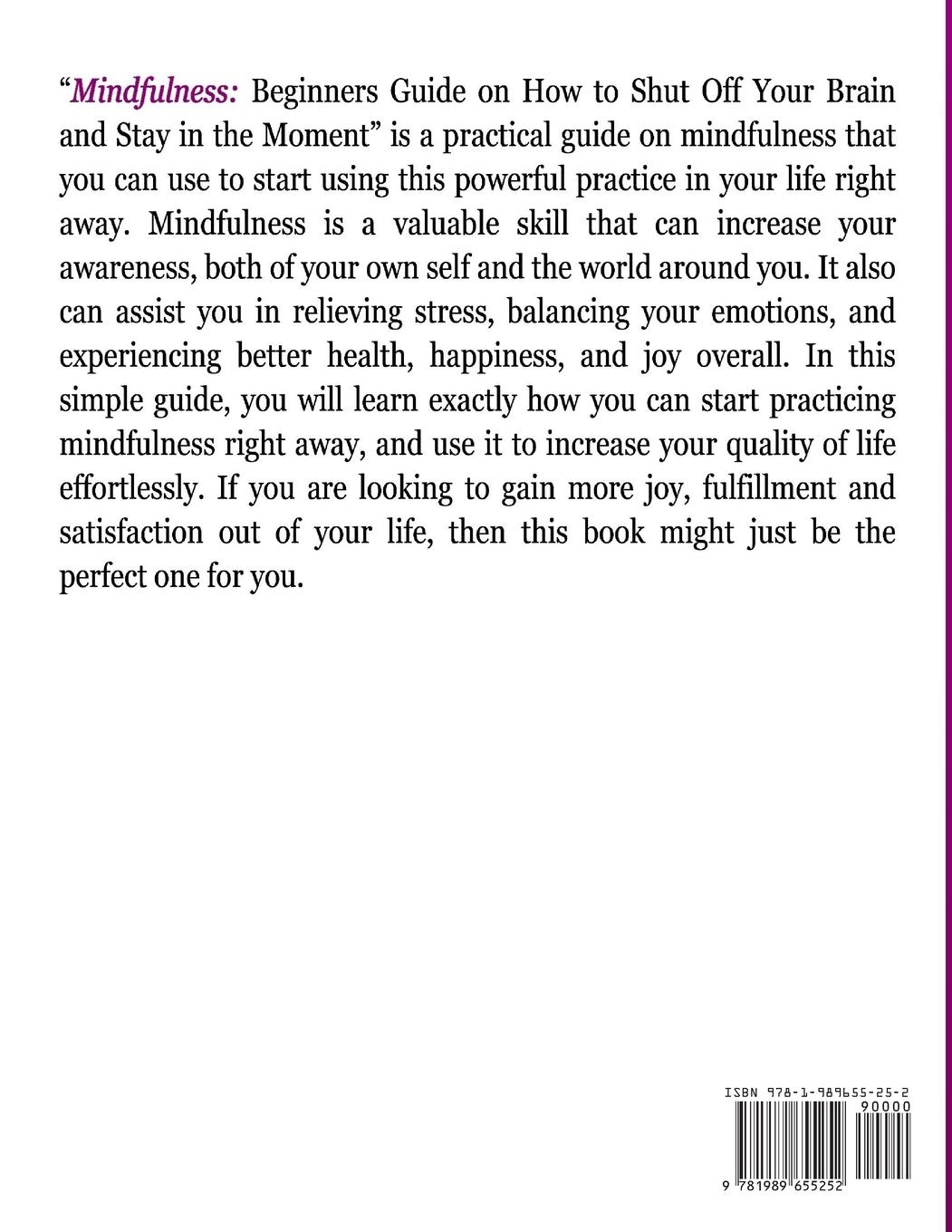 Rückseitencover Mindfulness for Beginners