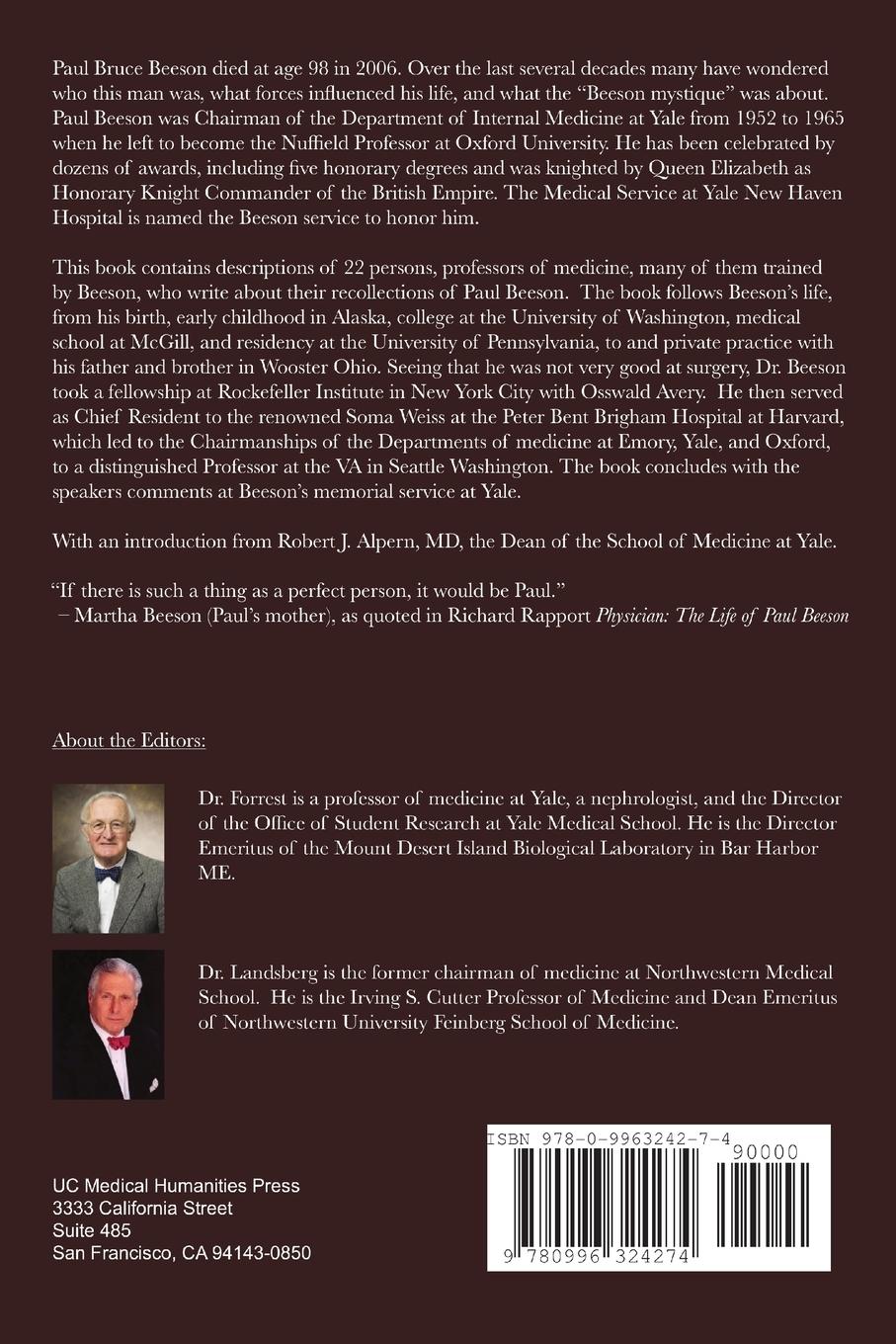 Rückseitencover Remembering Paul Beeson