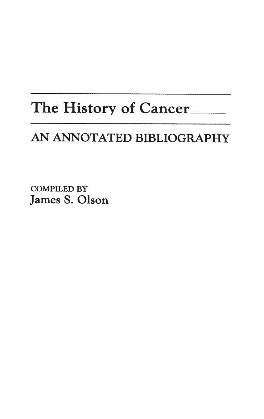 Vorderes Coverbild The History of Cancer