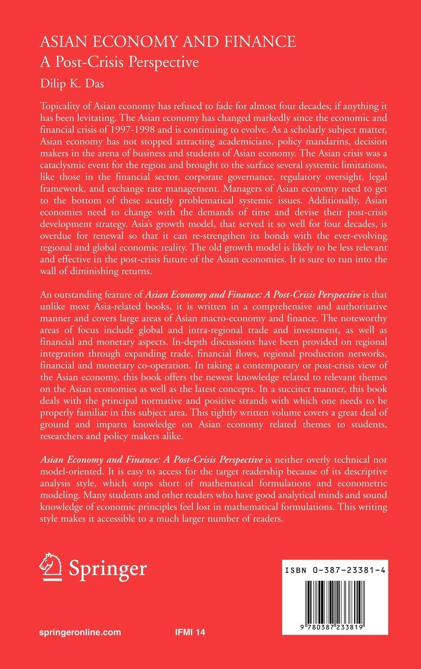 Rückseitencover Asian Economy and Finance: