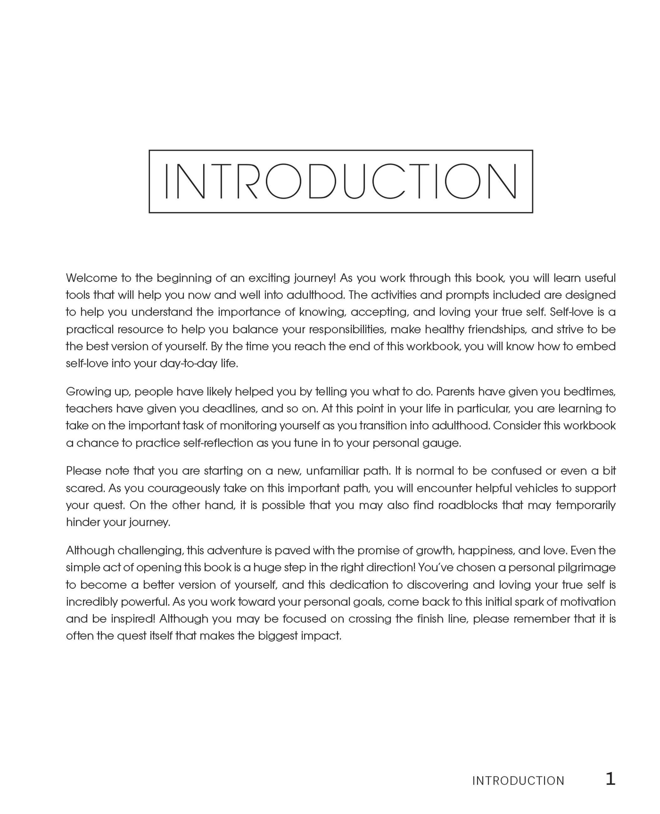 Beispielinhalt (Bild) The Self Love Workbook for Teens