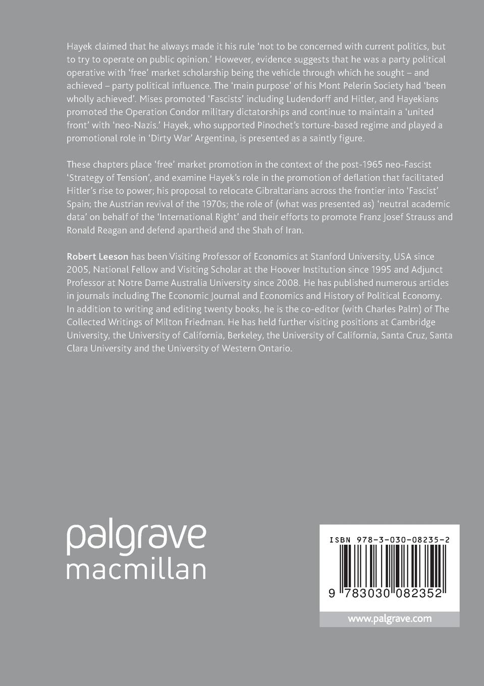 Rückseitencover Hayek: A Collaborative Biography