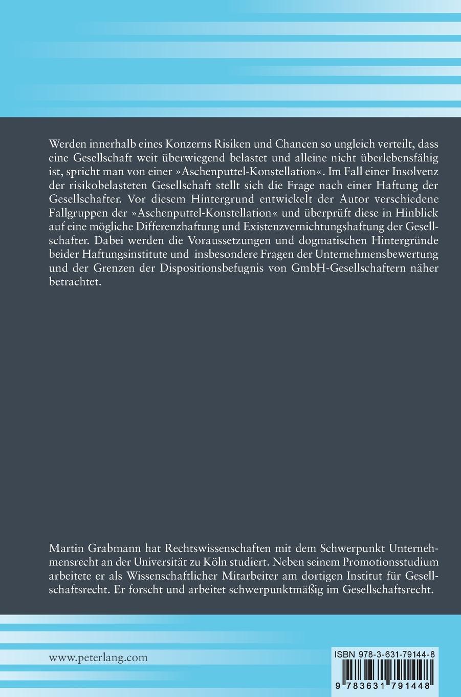 Rückseitencover Differenz- und Existenzvernichtungshaftung in der Aschenputtel-GmbH