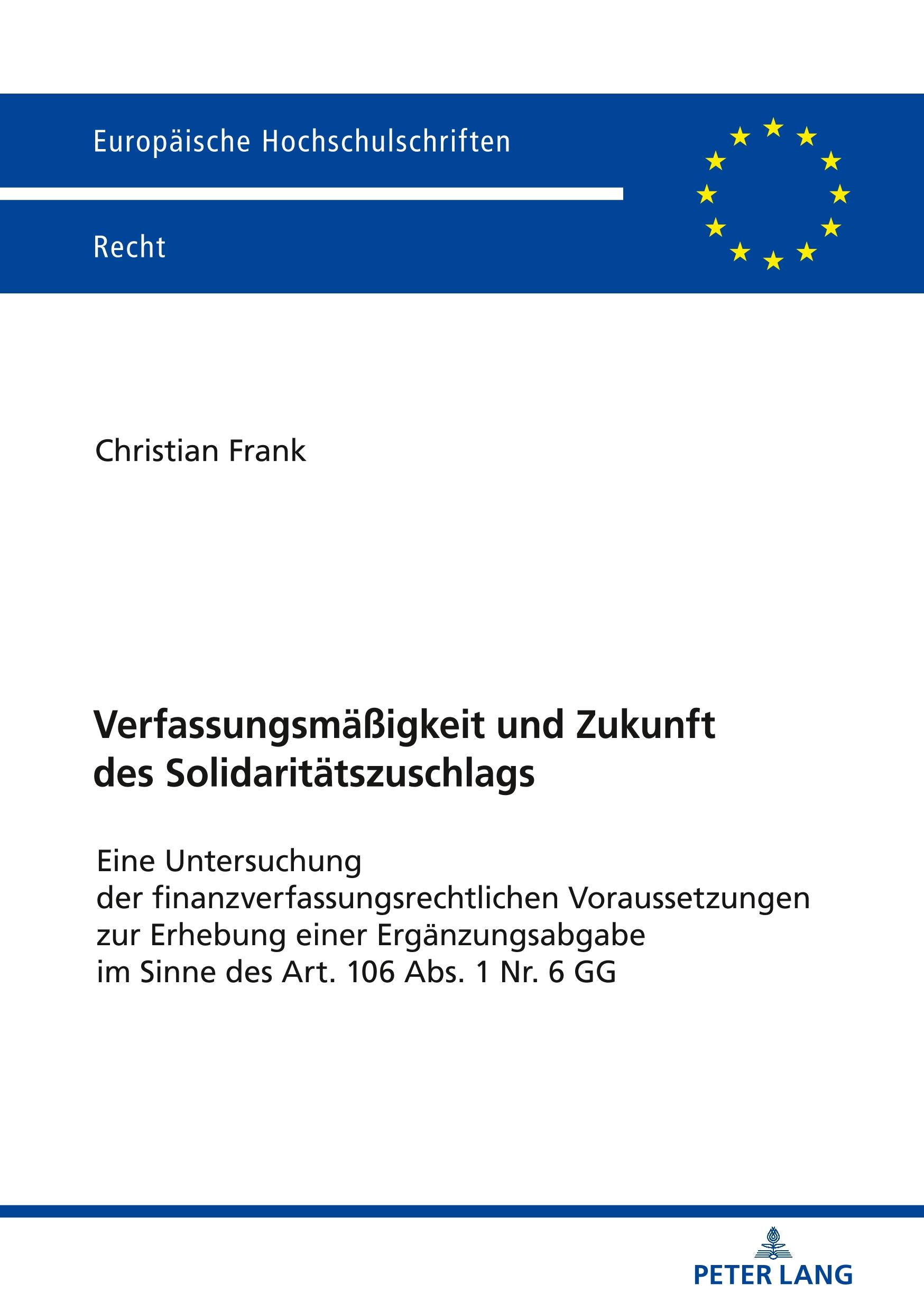 Vorderes Coverbild Verfassungsmäßigkeit und Zukunft des Solidaritätszuschlags